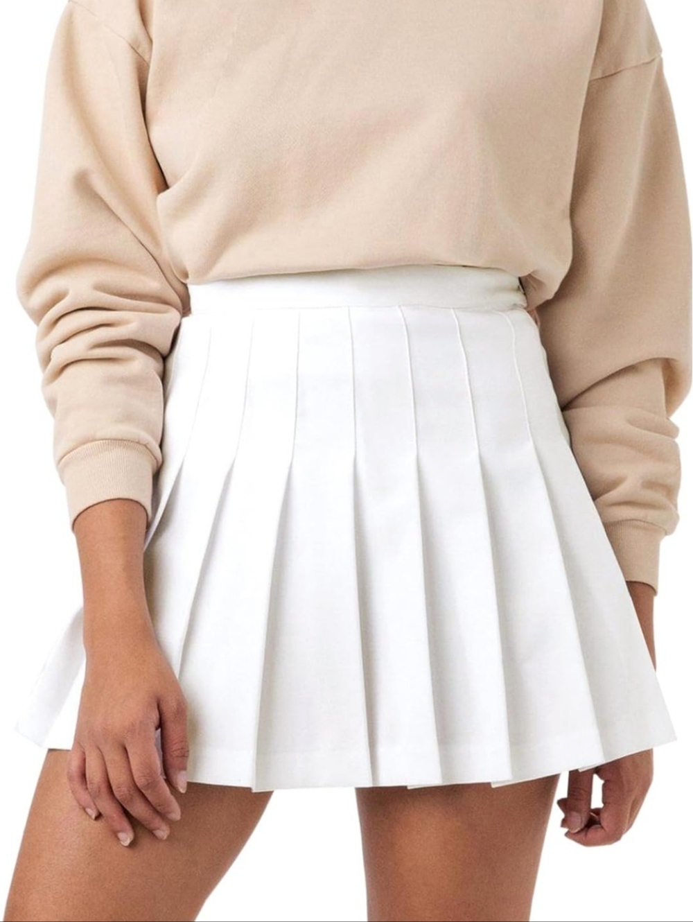 Studio C White Lined Skirt Size M